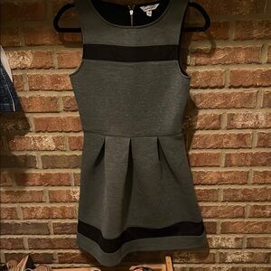 Speechless Gray A-Line Mini Dress Crew Neck Sleeveless